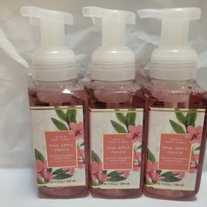 (3) Bath and Body Works PINK APPLE PUNCH Foaming Hand Soap 8.75 fl oz Each
